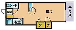 ブーゲンビリア別府 ワンルームの間取図画像