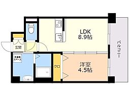 レトワール小笹 1LDKの間取図画像