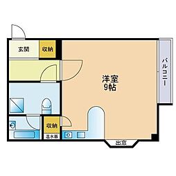 ジョイナス別府 ワンルームの間取図画像