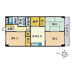 YOビル 3DKの間取図画像