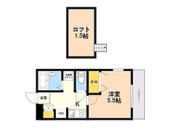 ティアラ原南 1Kの間取図画像