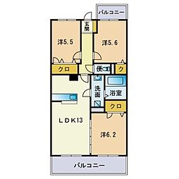 ステラパークサイド次郎丸1 3LDKの間取図画像