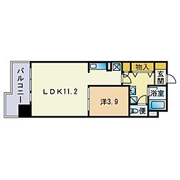 セレス別府 1LDKの間取図画像