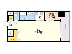 D.Clarest MELDIA早良街道 1LDKの間取図画像