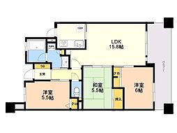 アソシア原セントラルスクエア 3LDKの間取図画像