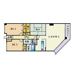 ユーロマンション西新南 3LDKの間取図画像