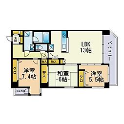 ユーロマンション西新南 3LDKの間取図画像