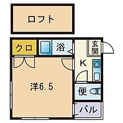 マリオット 1Kの間取図画像