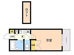 ストリームライン南庄 1Kの間取図画像