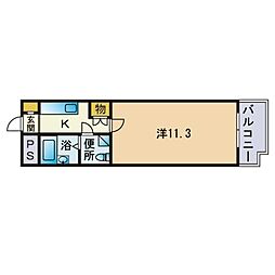 リュージュ飯倉 1Kの間取図画像