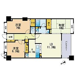 スプラウトマンション高取 3LDKの間取図画像