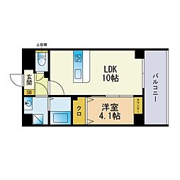 LIBTH・西新2 1LDKの間取図画像