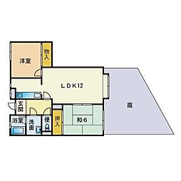 サンシャイン西新 2LDKの間取図画像