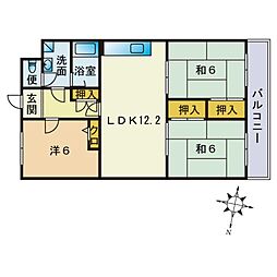 プレシャスコーラル 3LDKの間取図画像