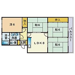 第3八郎丸ビル 4DKの間取図画像