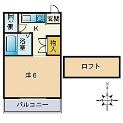 ヒルトップ飯倉 ワンルームの間取図画像