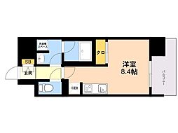 Brilliaist西新 ワンルームの間取図画像