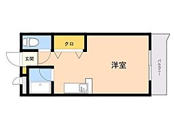 ラ・プラージュ室見 ワンルームの間取図画像
