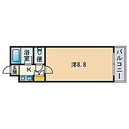 プラン・ド・ビ藤崎 1Kの間取図画像
