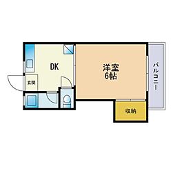 フォーサイト原Renatus 1DKの間取図画像