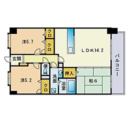 トニーコート 3LDKの間取図画像