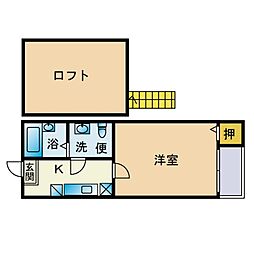 リッツ 1Kの間取図画像
