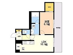 西新ステラレジデンス 1LDKの間取図画像