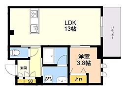 西新ステラレジデンス 1LDKの間取図画像