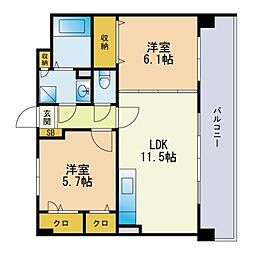 フォレスト原 2LDKの間取図画像
