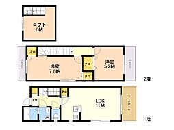 RTテラス南庄 2LDKの間取図画像