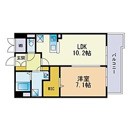 キルンズ高取 1LDKの間取図画像