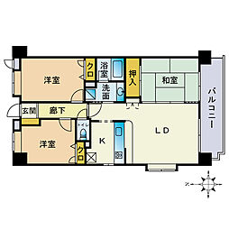 コアマンション藤崎 3LDKの間取図画像