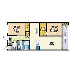 SUN'Sももち 2LDKの間取図画像