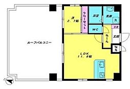ラファエル西新 1LDKの間取図画像