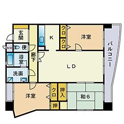 テングッド西新南 3LDKの間取図画像