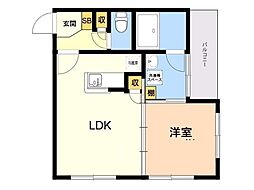 テングット城西 1LDKの間取図画像