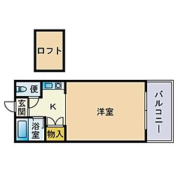 ウイング原 ワンルームの間取図画像