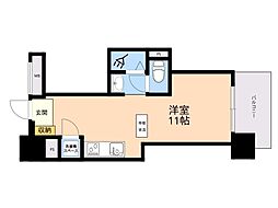 レジディア西新 ワンルームの間取図画像