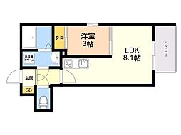 サンライトI 1LDKの間取図画像