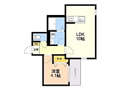 lily室見 1LDKの間取図画像