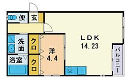メゾンドグリシーヌ 1LDKの間取図画像