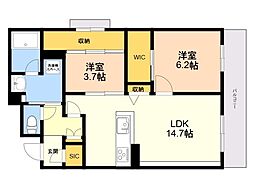 シャーメゾングラン南福岡 2LDKの間取図画像