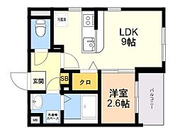 LIFEFIELD南福岡 1LDKの間取図画像