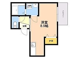 三筑2丁目AP(仮) ワンルームの間取図画像