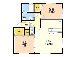 サンライズ2 2LDKの間取図画像