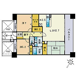 サンリヤンガーデン春日1番館 3LDKの間取図画像