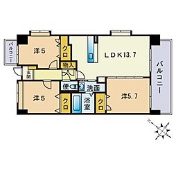 フェニックス福岡南 3LDKの間取図画像