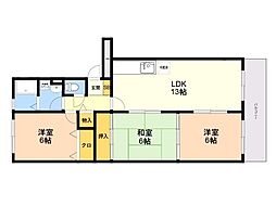 アバンダントTOU 3LDKの間取図画像