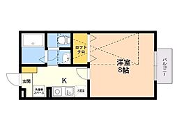 セジュール・オーブ 1Kの間取図画像