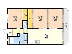 エントピア那珂川2 3LDKの間取図画像